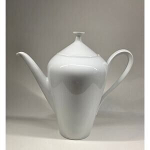 Heinrich H&C Bavaria Germany White Porcelain Coffee Pot Teapot 9.5" Lid